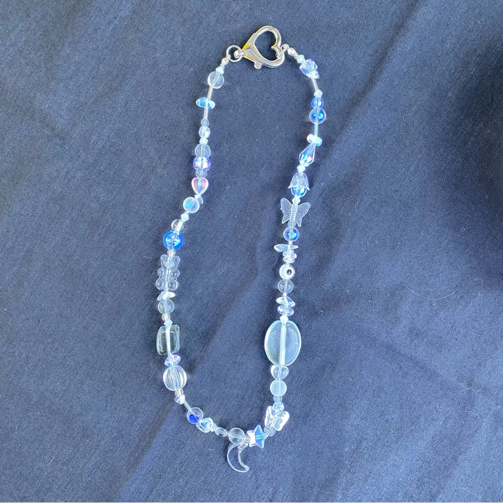 Crystal Vision Clear Beaded Rainbow Necklace Opal Butterflies Flowers Moon - Picture 6 of 11